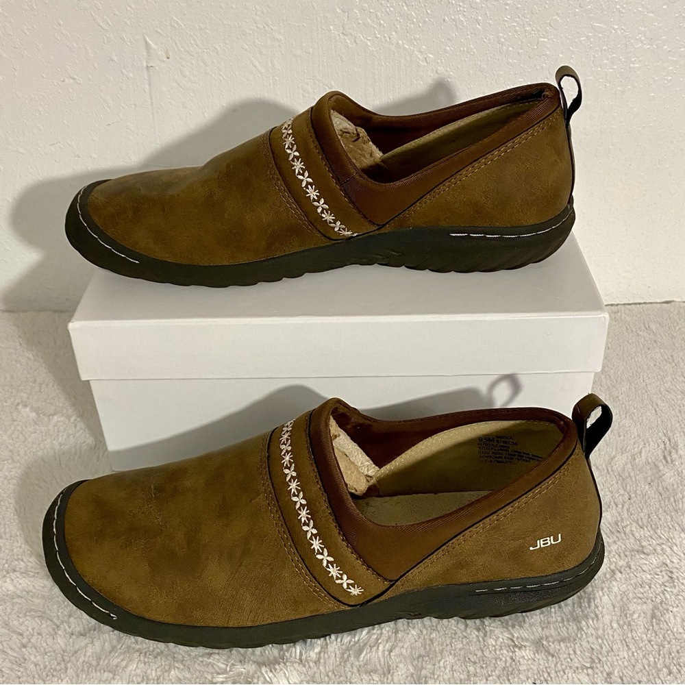 JBU by Jambu Becca Brown Microsuede Slip On Shoes Size 9.5M Faux Fur Lined - Picture 2 of 10